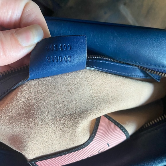 TRADED😍Gucci Rare GG Marking ghost Crossbody Chain Leather Bag Navy - Picture 12 of 14